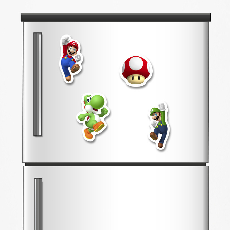 Ξύλινα μαγνητάκια Super Mario 5cm/ 4τμχ