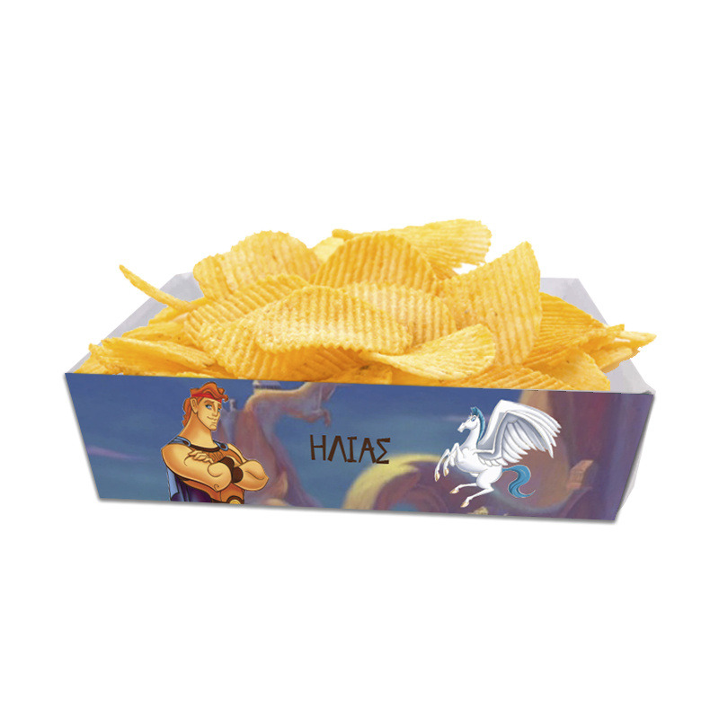 Κουτάκια για πατατάκια Ηρακλής με όνομα 8τμχ/ 15cmx10cmx4cm