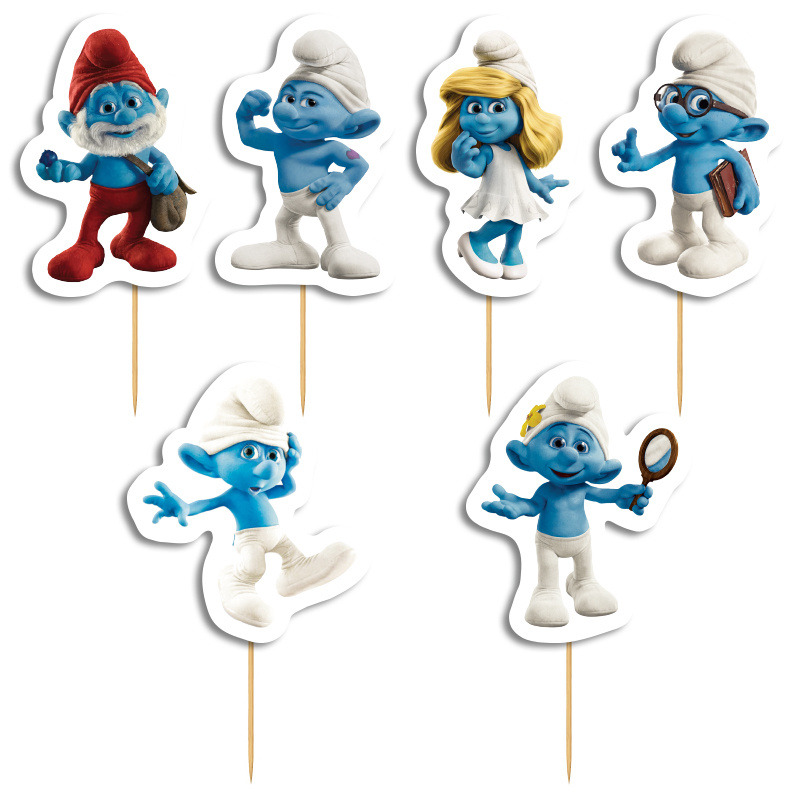 Cupcake toppers Στρουμφάκια 10cm / 8τμχ
