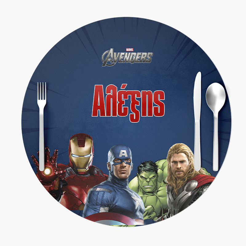 Σουπλά Χάρτινα στρογγυλά με όνομα Avengers 27cm