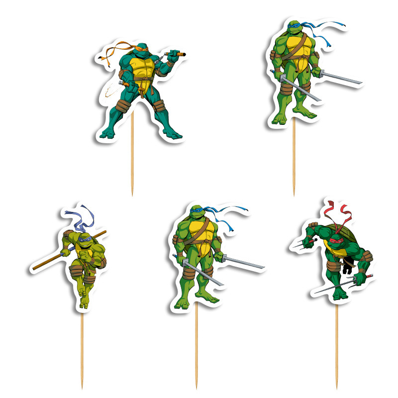 Cupcake toppers Χελωνονιντζάκια 10cm / 8τμχ