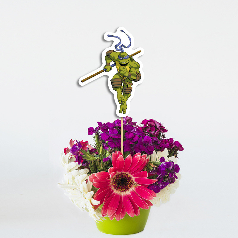 Topper Διακοσμητικό Χελωνονιντζάκια χάρτινο/ 20cm