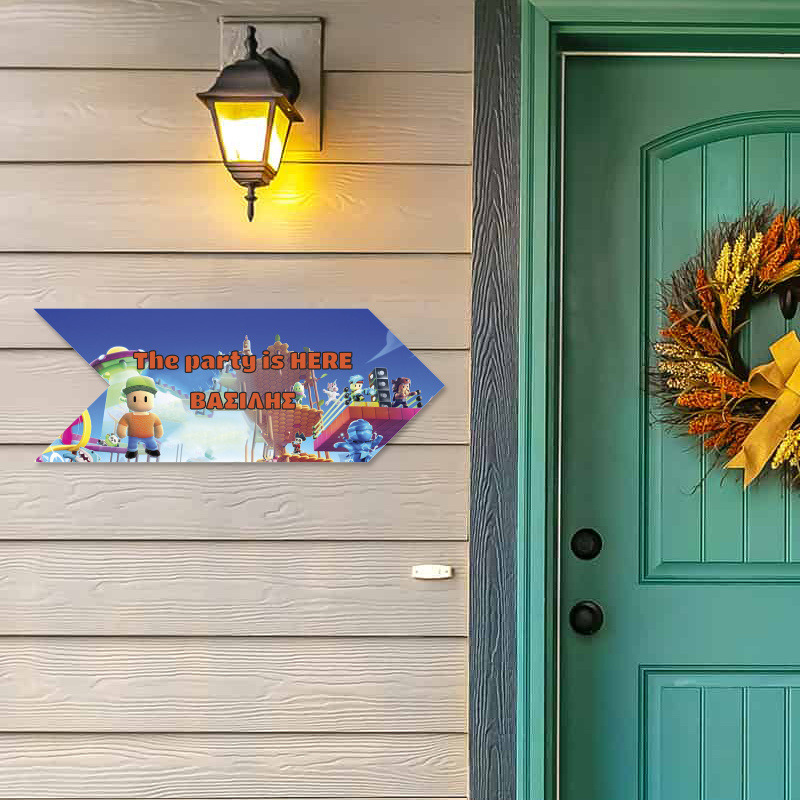 Ξύλινη Πινακίδα Stumble Guys με όνομα βελάκι/40cm*15cm