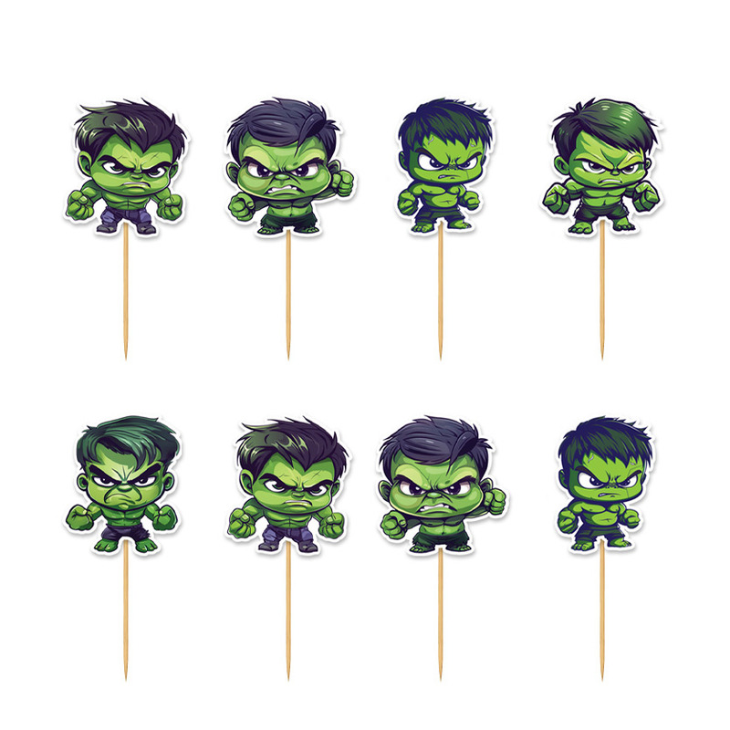 Cupcake toppers Baby Hulk 10cm / 8τμχ