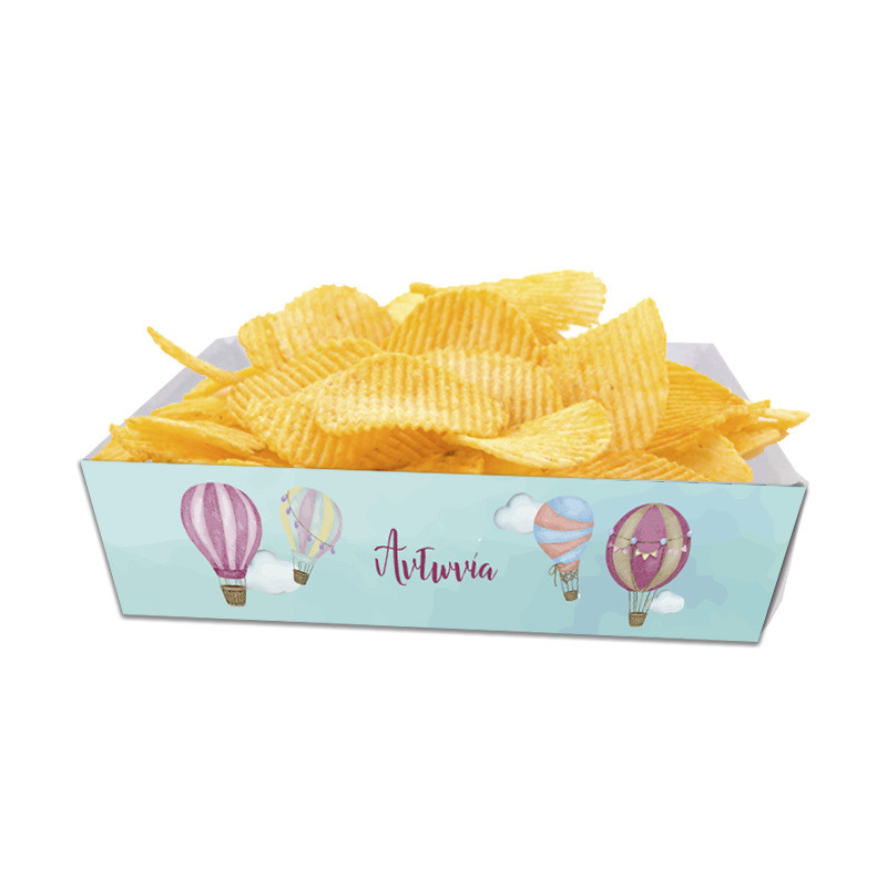 Κουτάκια για πατατάκια Αερόστατο με όνομα 8τμχ/ 15cmx10cmx4cm