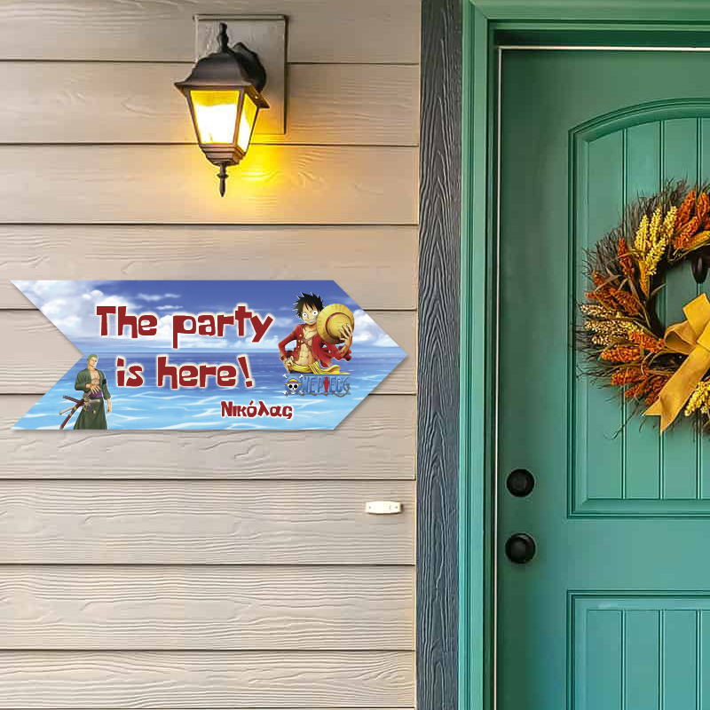 Ξύλινη Πινακίδα One Piece με όνομα βελάκι/40cm*15cm