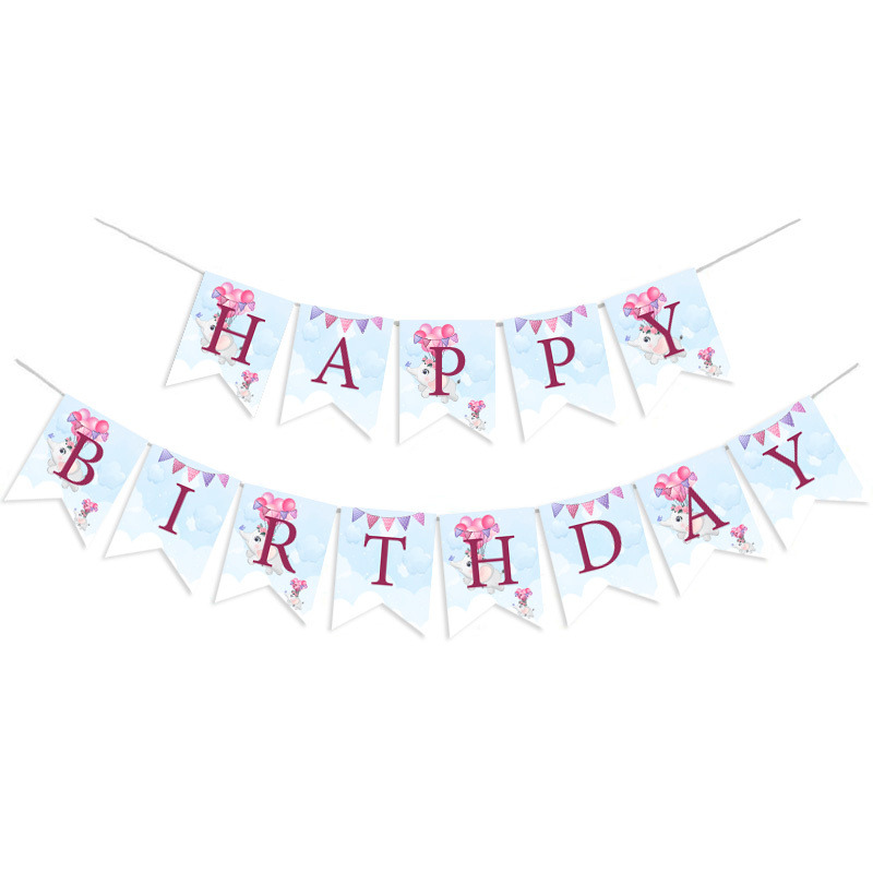 Γιρλάντα Γράμματα Ελεφαντάκι για Κορίτσι Happy Birthday