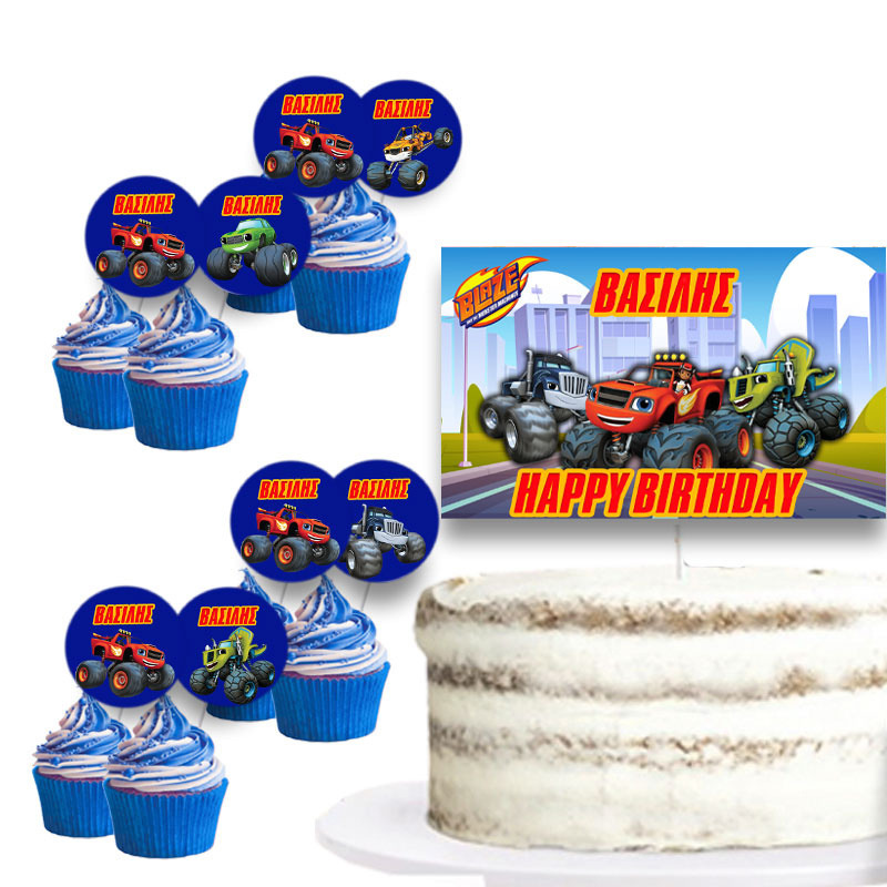 Διακόσμηση τούρτας Blaze & cupcake toppers
