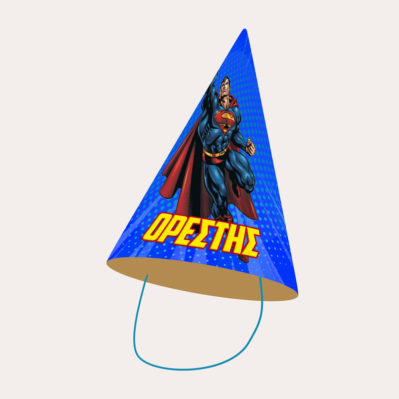 Καπελάκια πάρτυ με όνομα Superman / 8τμχ