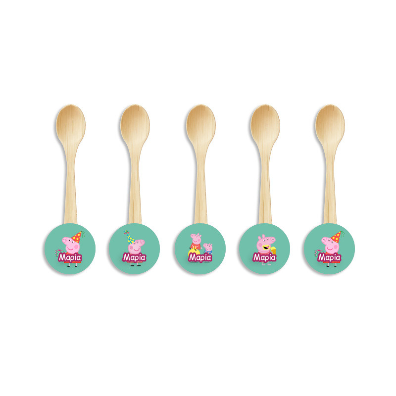 Ξύλινα Κουταλάκια με όνομα Peppa Pig / 8τμχ