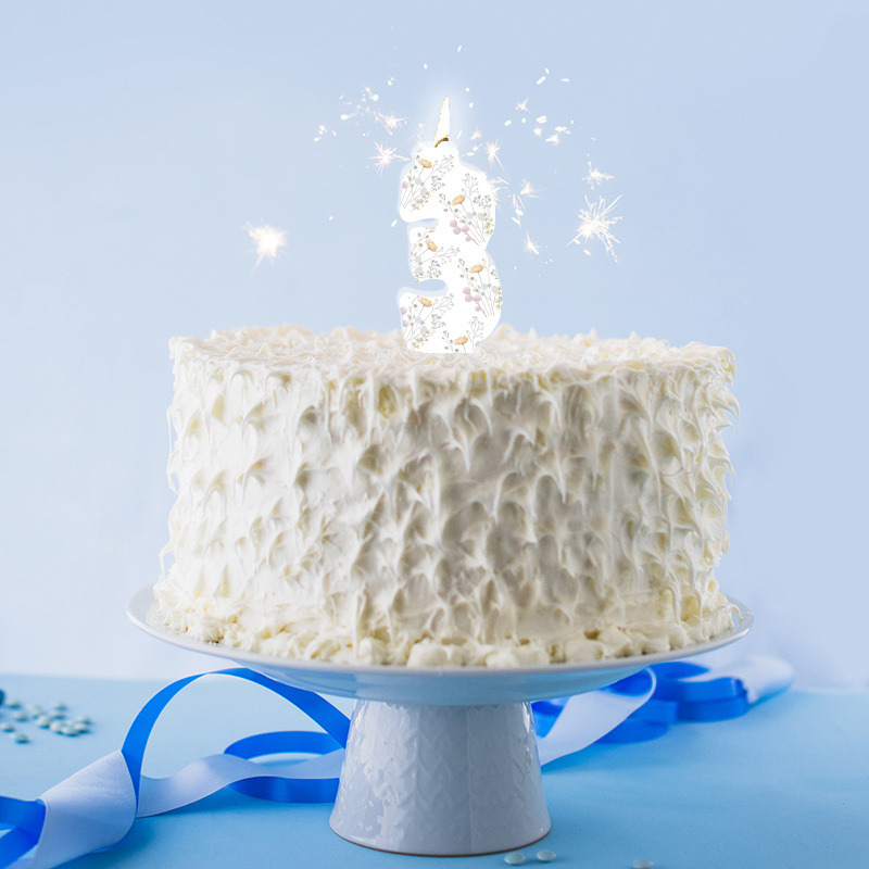 Κερί Νούμερο 3 Floral Pastel