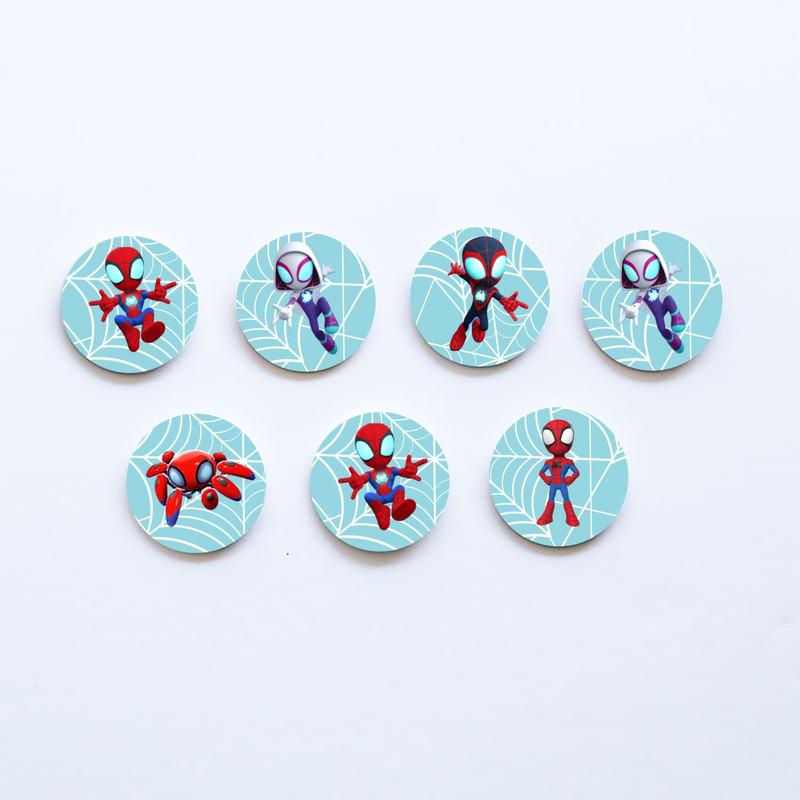 Ξύλινες Κονκάρδες Spidey / 8τμχ