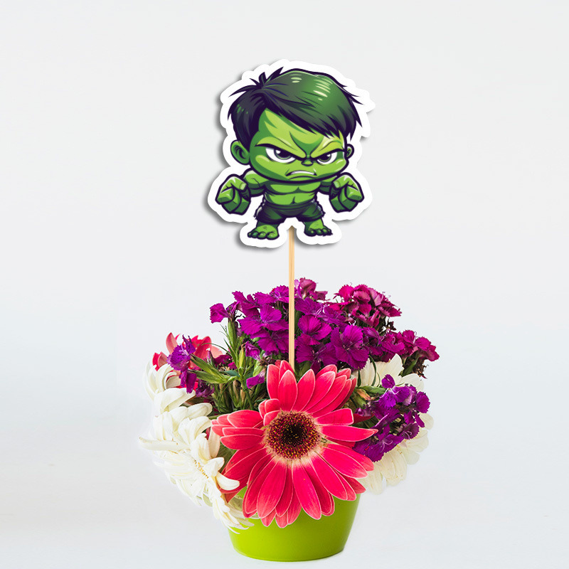 Διακοσμητικό Τοππερ Baby Hulk χάρτινο για το τραπέζι/ 20cm