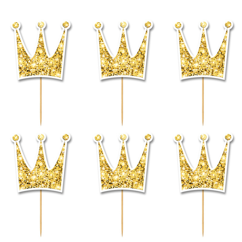 Cupcake toppers Κορώνα 10cm / 8τμχ