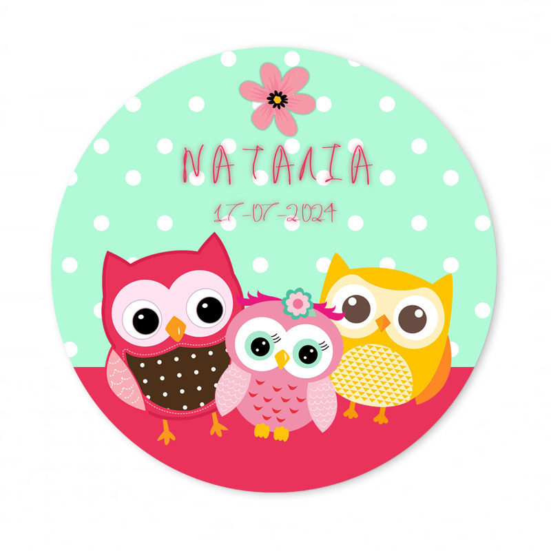 Αυτοκόλλητο με όνομα Κουκουβάγιες 27cm