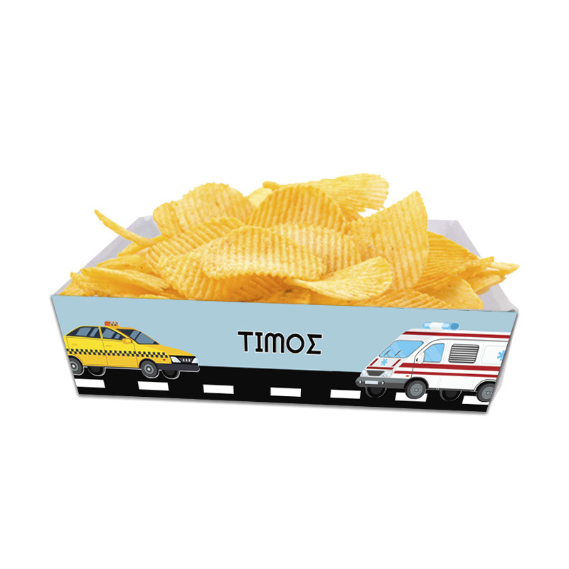 Κουτάκια για πατατάκια On The Road με όνομα 8τμχ/ 15cmx10cmx4cm