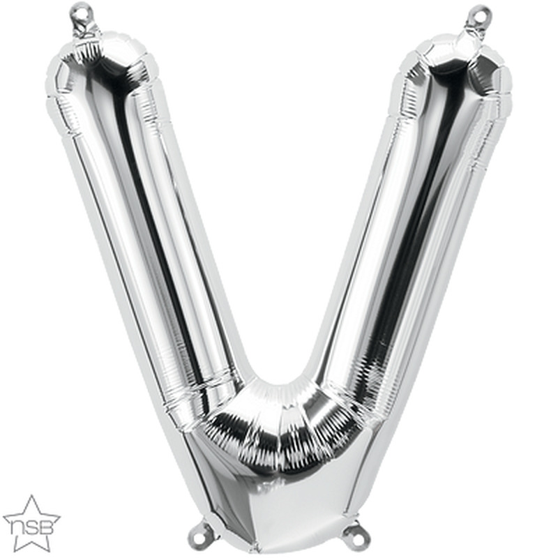 Μπαλόνι Φοιλ Μίνι Γράμμα V Ασημί 41εκ