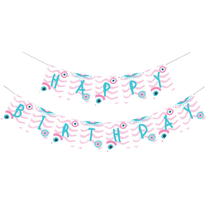 Γιρλάντα Γράμματα Μάτι Κορίτσι Happy Birthday