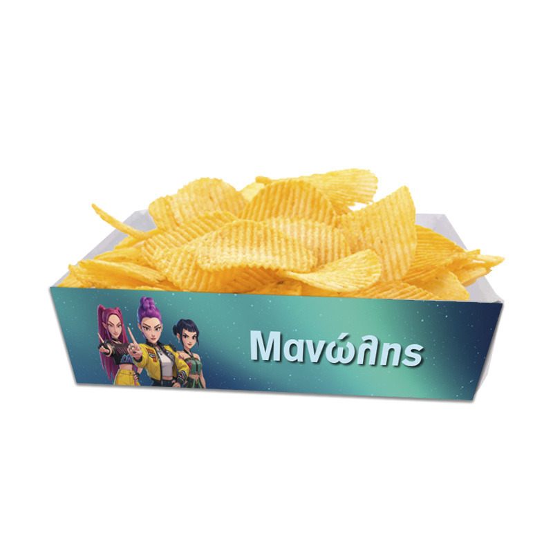 Κουτάκια για πατατάκια K-Pop Demon Hunters με όνομα 8τμχ/ 15cmx10cmx4cm