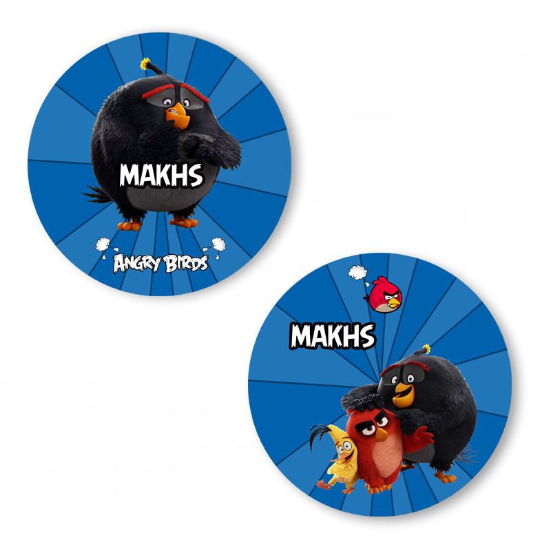 Αυτοκόλλητα με όνομα Angry Birds / 2τμχ