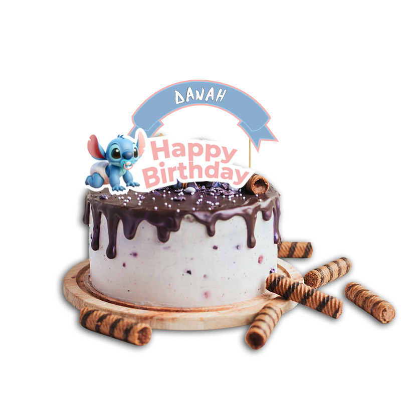 Topper Τούρτας Baby Stitch με όνομα