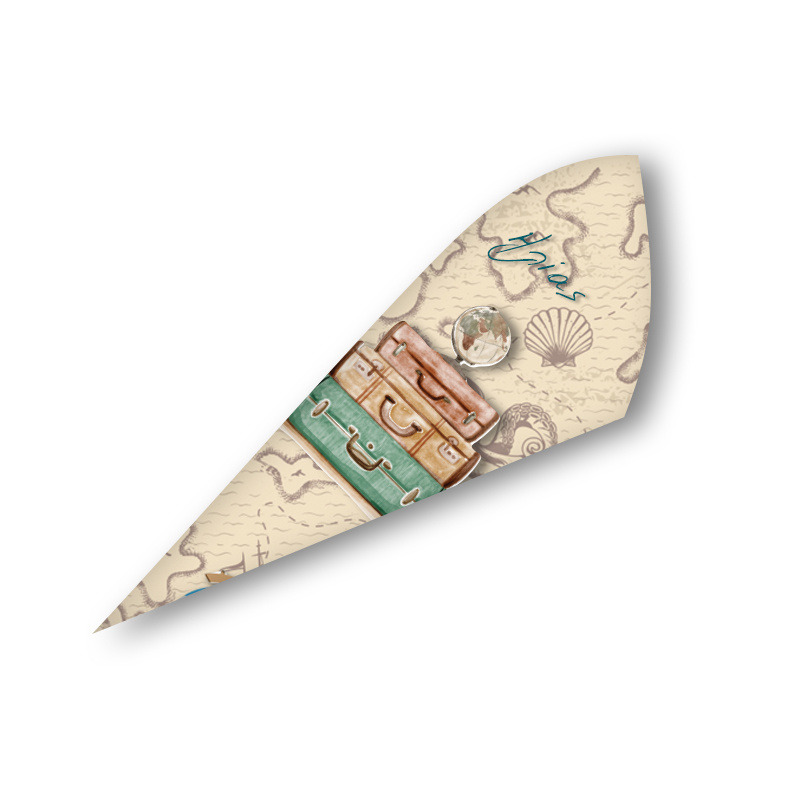 Χωνάκια για ζαχαρωτά με όνομα Ταξίδια 