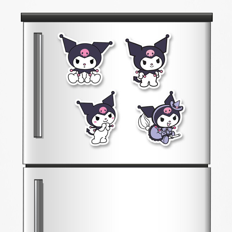 Ξύλινα μαγνητάκια Kuromi 5cm/ 4τμχ