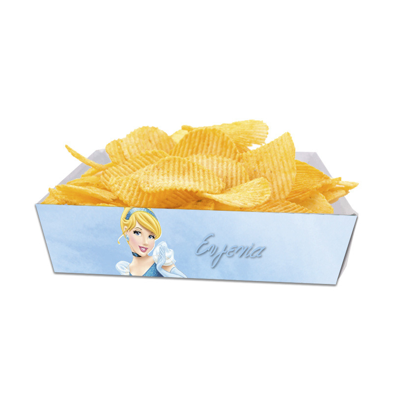 Κουτάκια για πατατάκια Σταχτοπούτα με όνομα 8τμχ/ 15cmx10cmx4cm