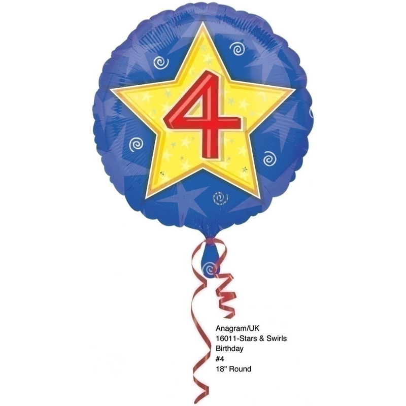 Φοιλ Μπαλόνι 18 Stars & Swirls Birthday Νούμερο 4