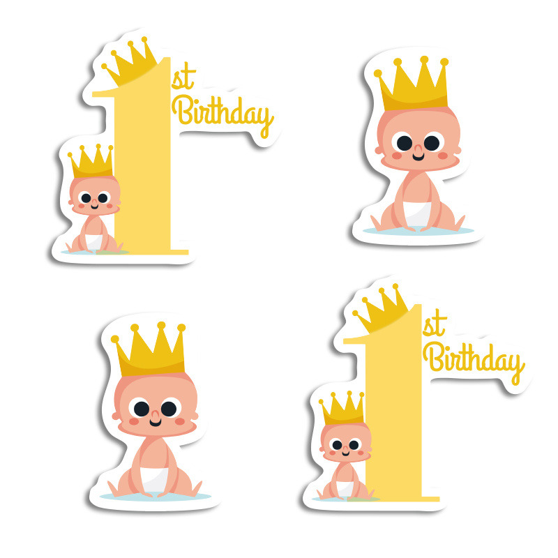 Αυτοκόλλητα 1st Birthday Boy 10cm / 8τμχ