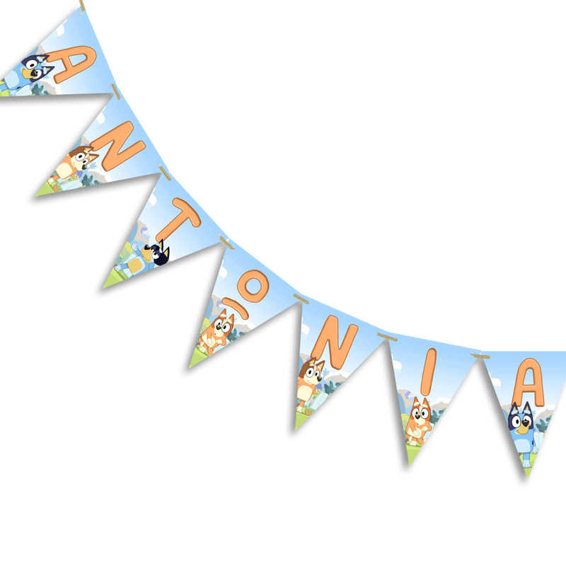 Σημαιάκια με όνομα Bluey τρίγωνα