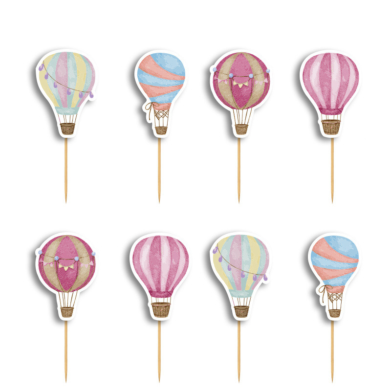 Cupcake toppers Αερόστατο 10cm / 8τμχ