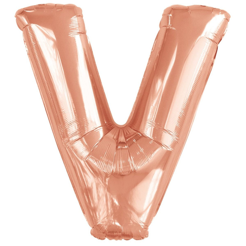 Μπαλόνι Φοιλ Σχήμα Γράμμα V Ροζ  Χρυσό