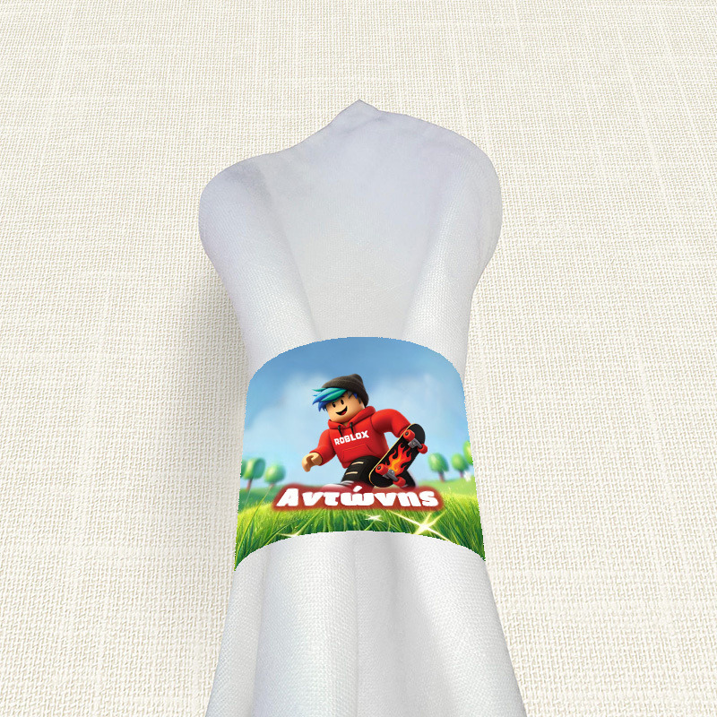 Δαχτυλίδι πετσέτας χάρτινο με όνομα Roblox