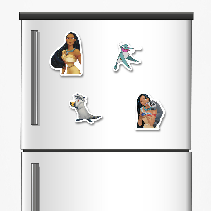 Ξύλινα μαγνητάκια Pocachontas 5cm/ 4τμχ