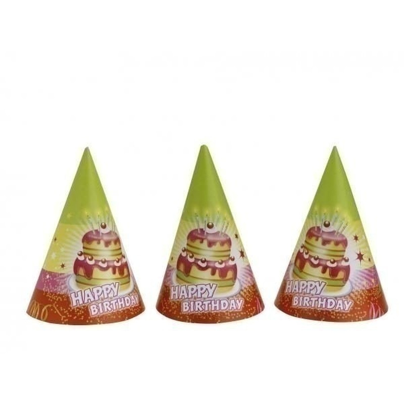 Καπελάκια Happy Birthday Cake /6 τεμ