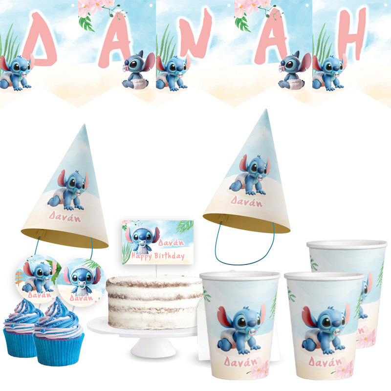 Σετ πάρτυ με όνομα Baby Stitch / 8 ατόμων