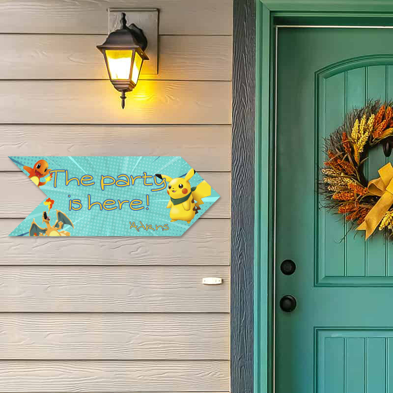 Ξύλινη Πινακίδα Pokemon με όνομα βελάκι/40cm*15cm