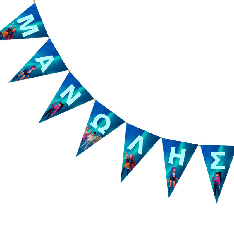 Σημαιάκια με όνομα K-Pop Demon Hunters τρίγωνα