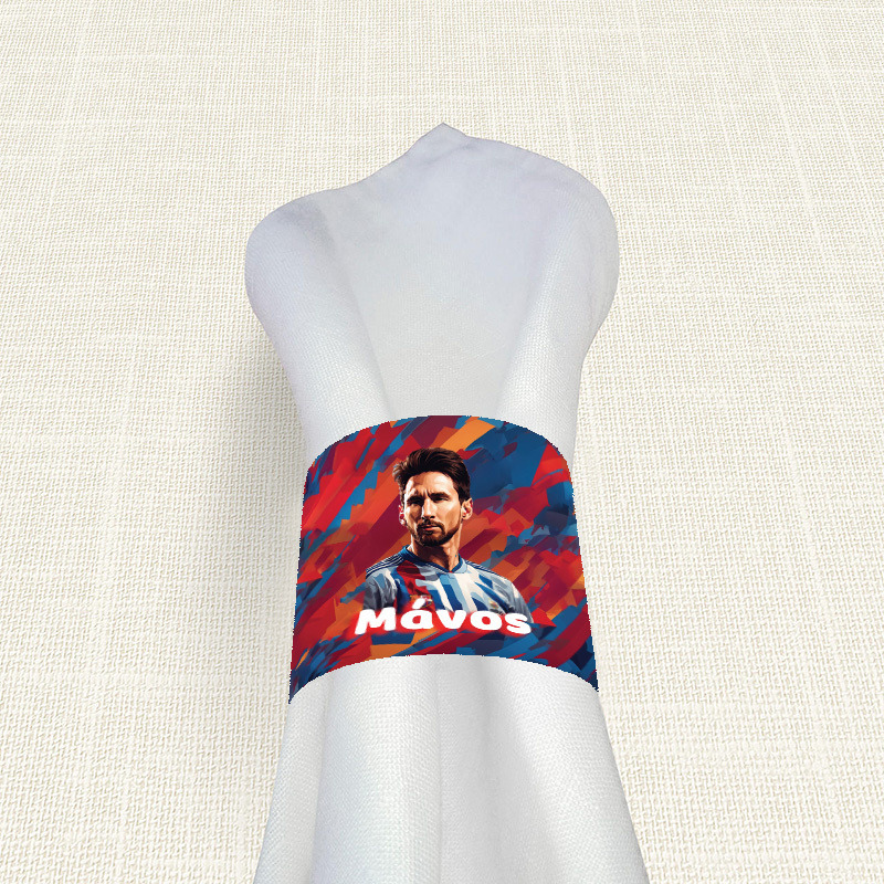 Δαχτυλίδι πετσέτας χάρτινο με όνομα Messi