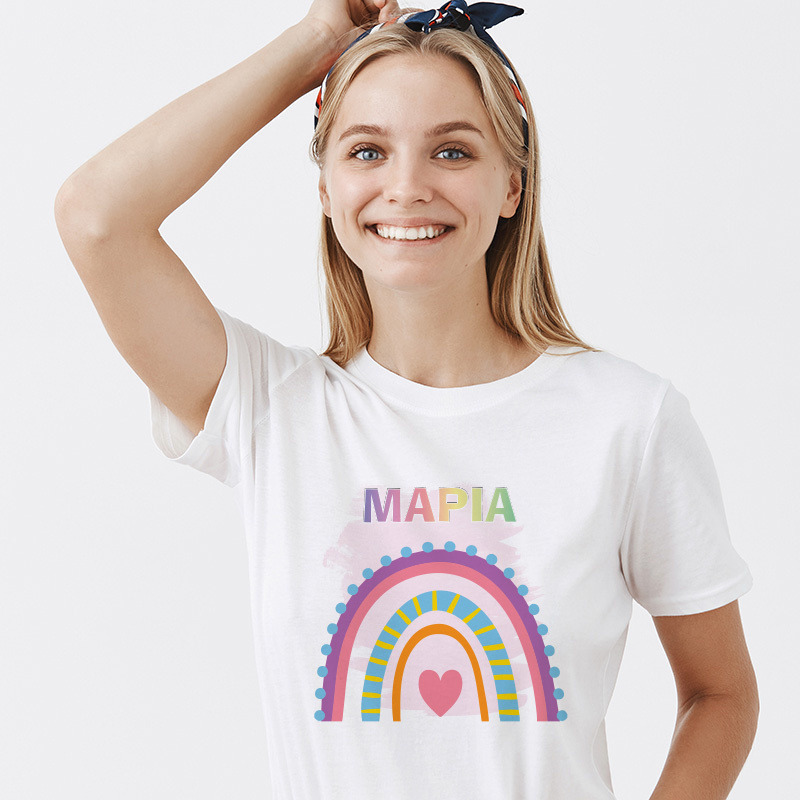 Γυναικείο T-shirt Retro Rainbow για την Μαμά με όνομα