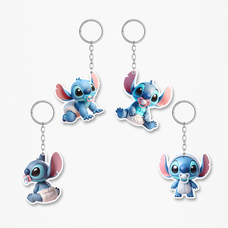 Ξύλινα Μπρελόκ Baby Stitch 5cm/ 4τμχ