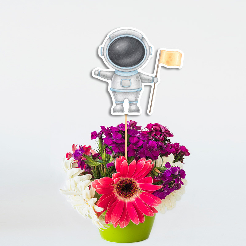 Διακοσμητικό Τοππερ Αστροναύτης χάρτινο για το τραπέζι/ 20cm