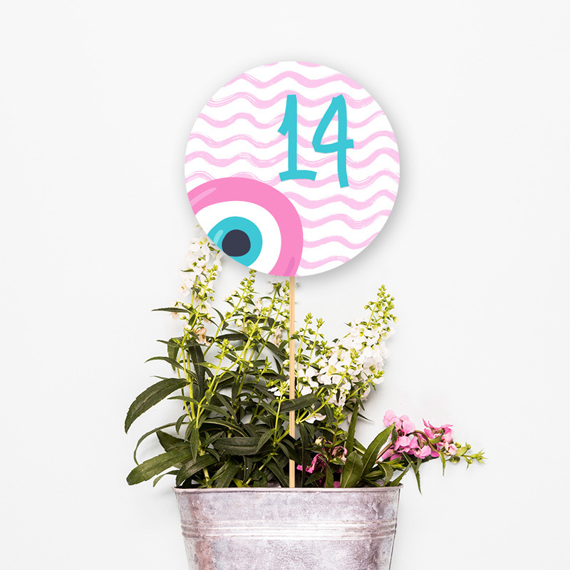 Αρίθμηση τραπεζιού Μάτι Κορίτσι κύκλος 13cm