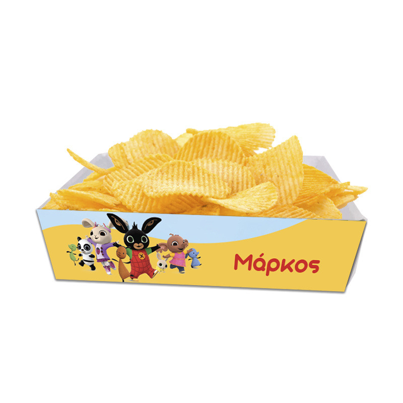 Κουτάκια για πατατάκια Bing με όνομα 8τμχ/ 15cmx10cmx4cm