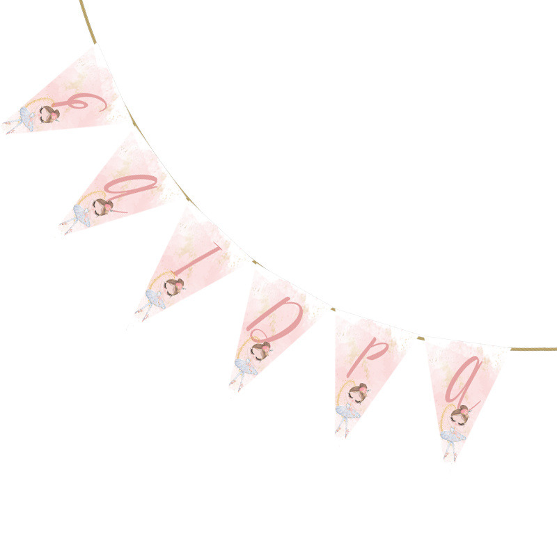 Σημαιάκια με όνομα Μπαλαρίνα Pastel τρίγωνα