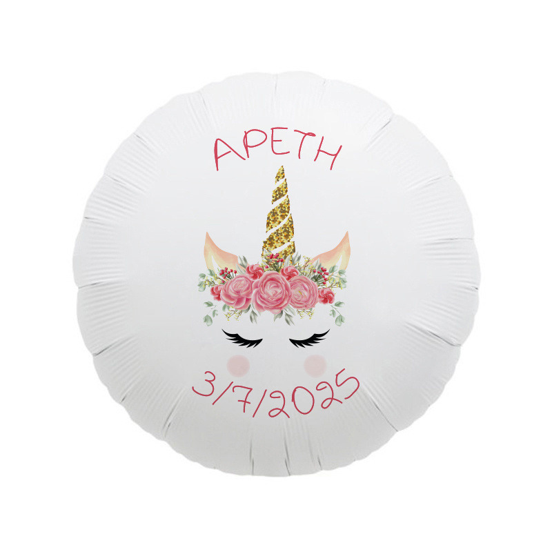Μπαλόνι Βάπτισης Unicorn με όνομα/43cm