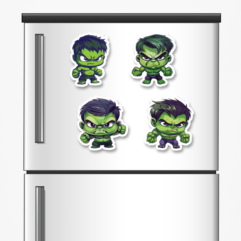 Ξύλινα μαγνητάκια Baby Hulk 5cm/ 4τμχ