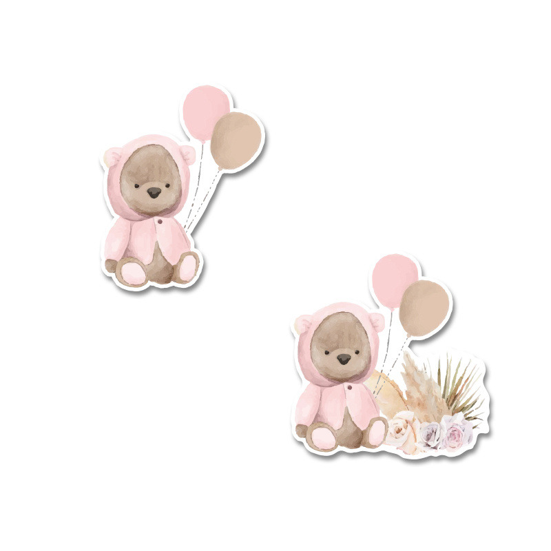 Αυτοκόλλητα Αρκουδάκι για Κορίτσι 10cm / 8τμχ