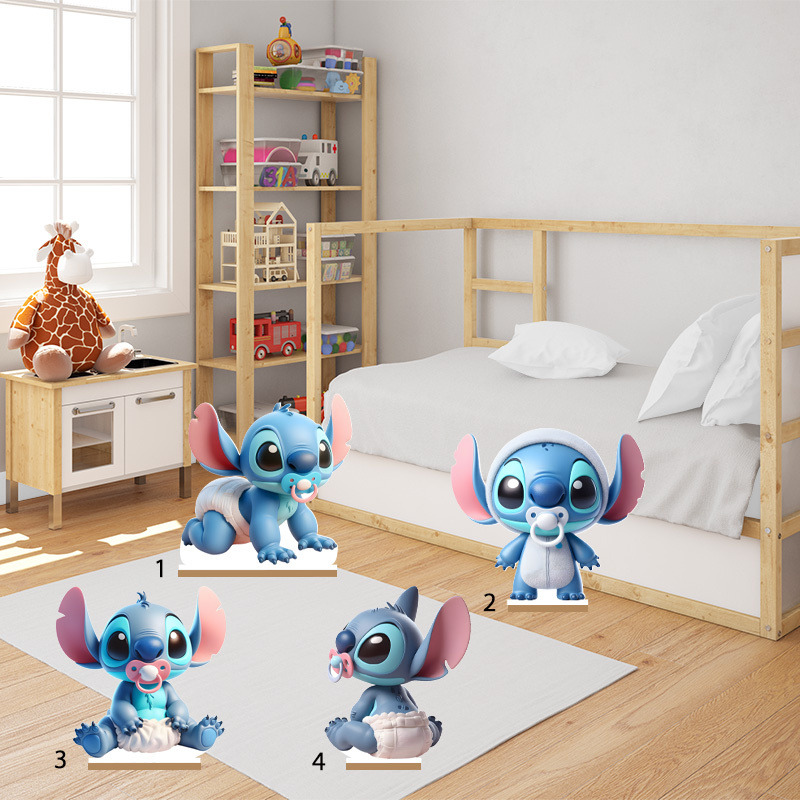 Διακοσμητική φιγούρα Baby Stitch 50cm Ξύλινη με βάση/1 τμχ